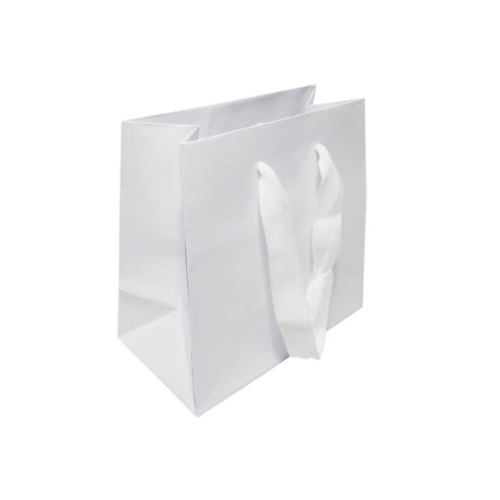 White Rope Handle Gloss Bags 165x165mm (Qty:200)