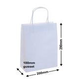A5 White Paper Carry Bags 200x290mm (Qty:50)