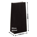 Paper Gift Bags Black 130x260+80 - no handles