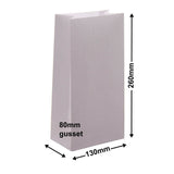 Paper Gift Bags White 130x260+80 - no handles