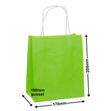 Lime Green Paper Carry Bags 170x200mm (Qty:50)