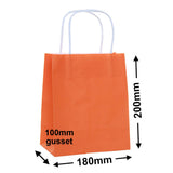 Orange Paper Carry Bags 180x200mm (Qty:50)