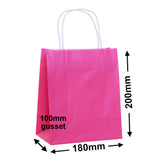 Pink Paper Carry Bags 180x200mm (Qty:50)