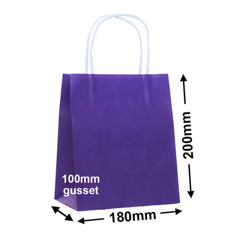 Purple Paper Carry Bags 180x200mm (Qty:50)