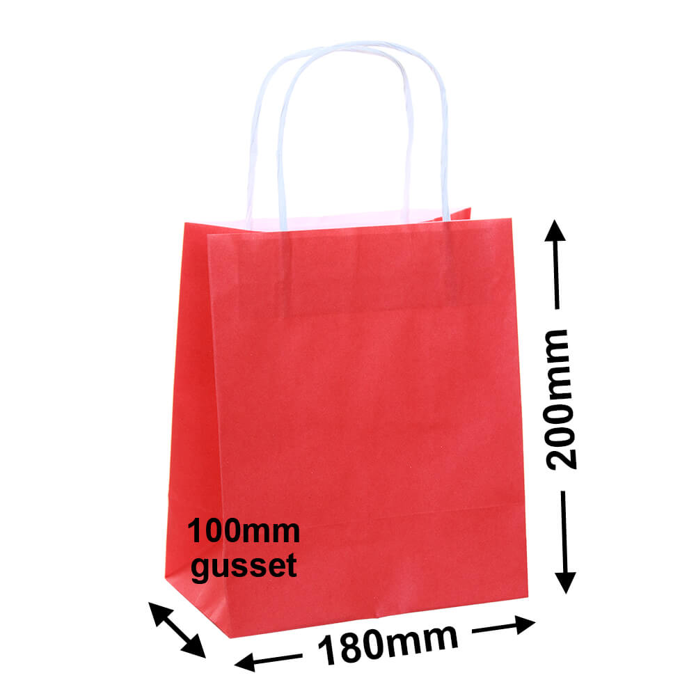 Red Paper Carry Bags 180x200mm (Qty:50)