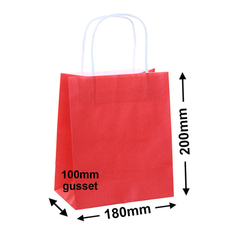 Red Paper Carry Bags 180x200mm (Qty:50)
