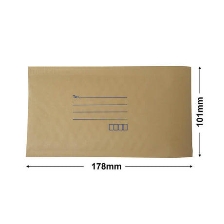 Brown Paper Mailer Bags Bubblewrap Interior 101x178mm (Qty:300)