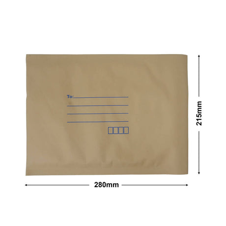 Brown Paper Mailer Bags Bubblewrap Interior 215x280mm (Qty:100)