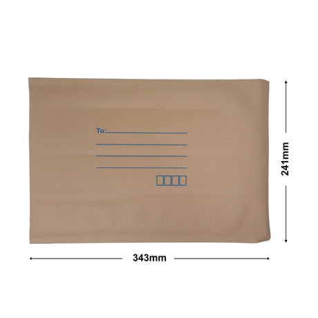 Brown Paper Mailer Bags Bubblewrap Interior 241x343mm (Qty:100)