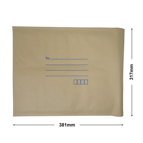 Brown Paper Mailer Bags Bubblewrap Interior 317x381mm (Qty:100)