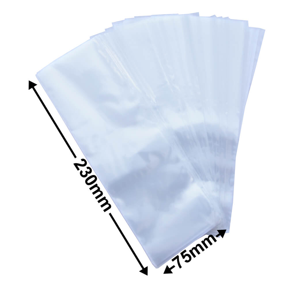 Poly Bags 75x230mm 50µm (Qty:1000)