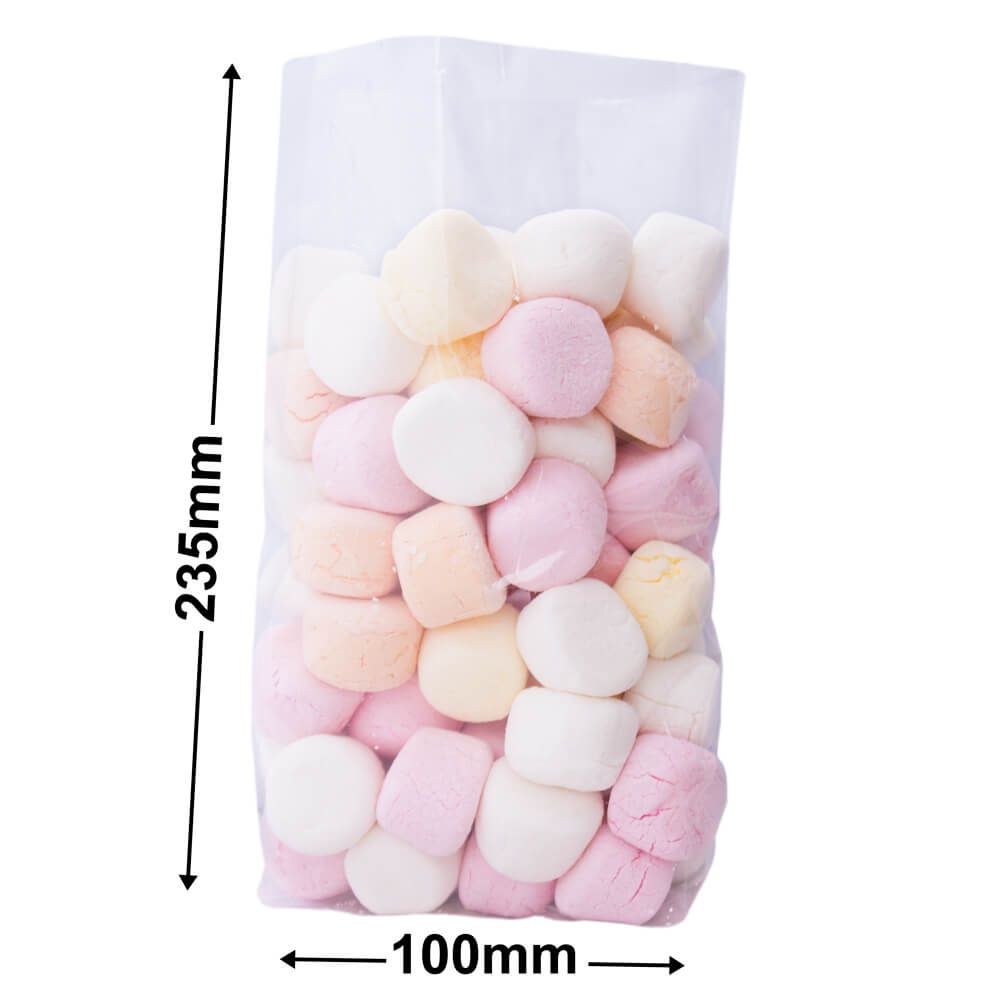 Polypropylene Display Bags 235x100mm + 50mm Gusset 30µm (Qty:1000)