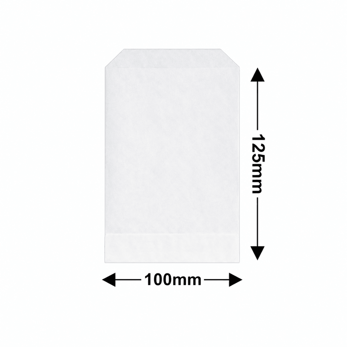Quarter-size Flat White Paper Bags 100x125mm (Qty:1000)