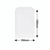 Quarter-size Flat White Paper Bags 100x125mm (Qty:1000)