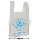 Medium White Singlet Checkout Bags 250x500mm (Qty:1000)