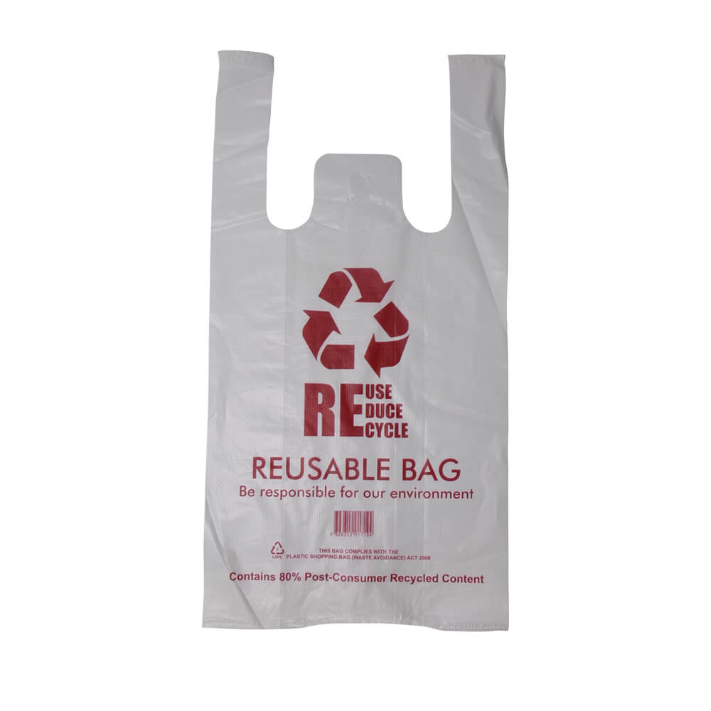 QLD Compliant Small White Singlet Checkout Bags 200x400mm (Qty:1500)