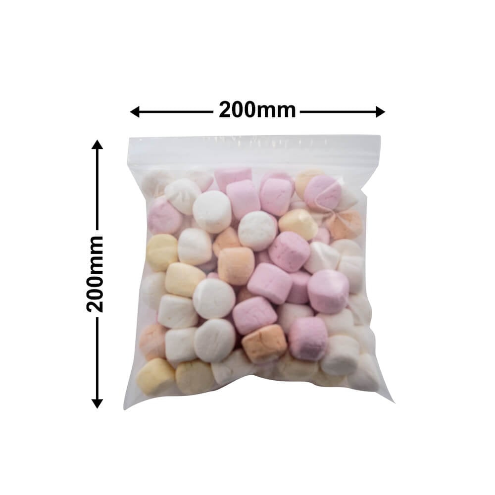Resealable Press Seal Bags 200x200mm 50µm (Qty:1000)