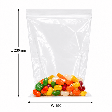Resealable Press Seal Bags 150x230mm 50um (Qty:1000)