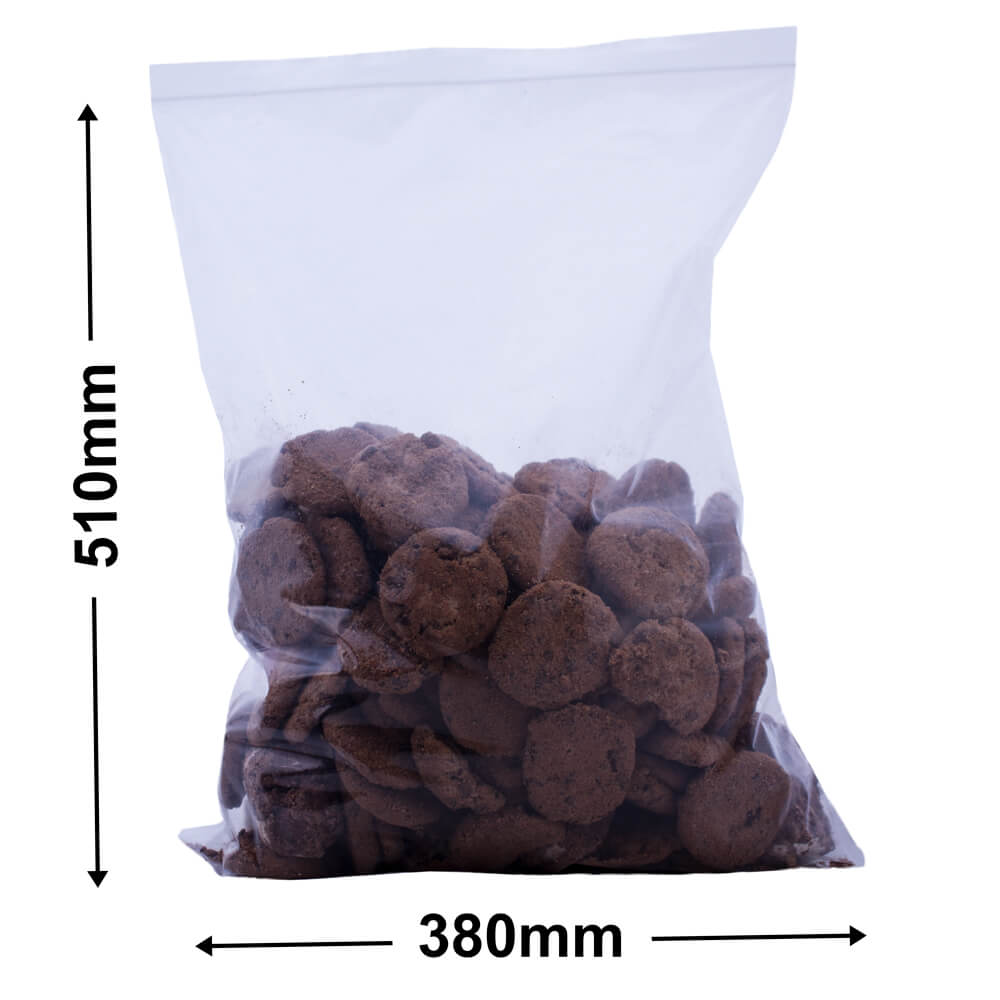 Resealable Press Seal Bags 380x510mm 75µm (Qty:500)
