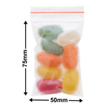 Resealable Press Seal Bags 50x75mm 50µm (Qty:1000)