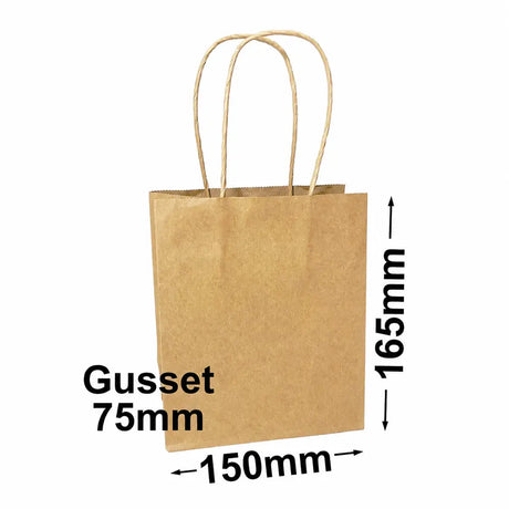 Runt Brown Kraft Paper Gift Bag 165x150mm (Qty:500)