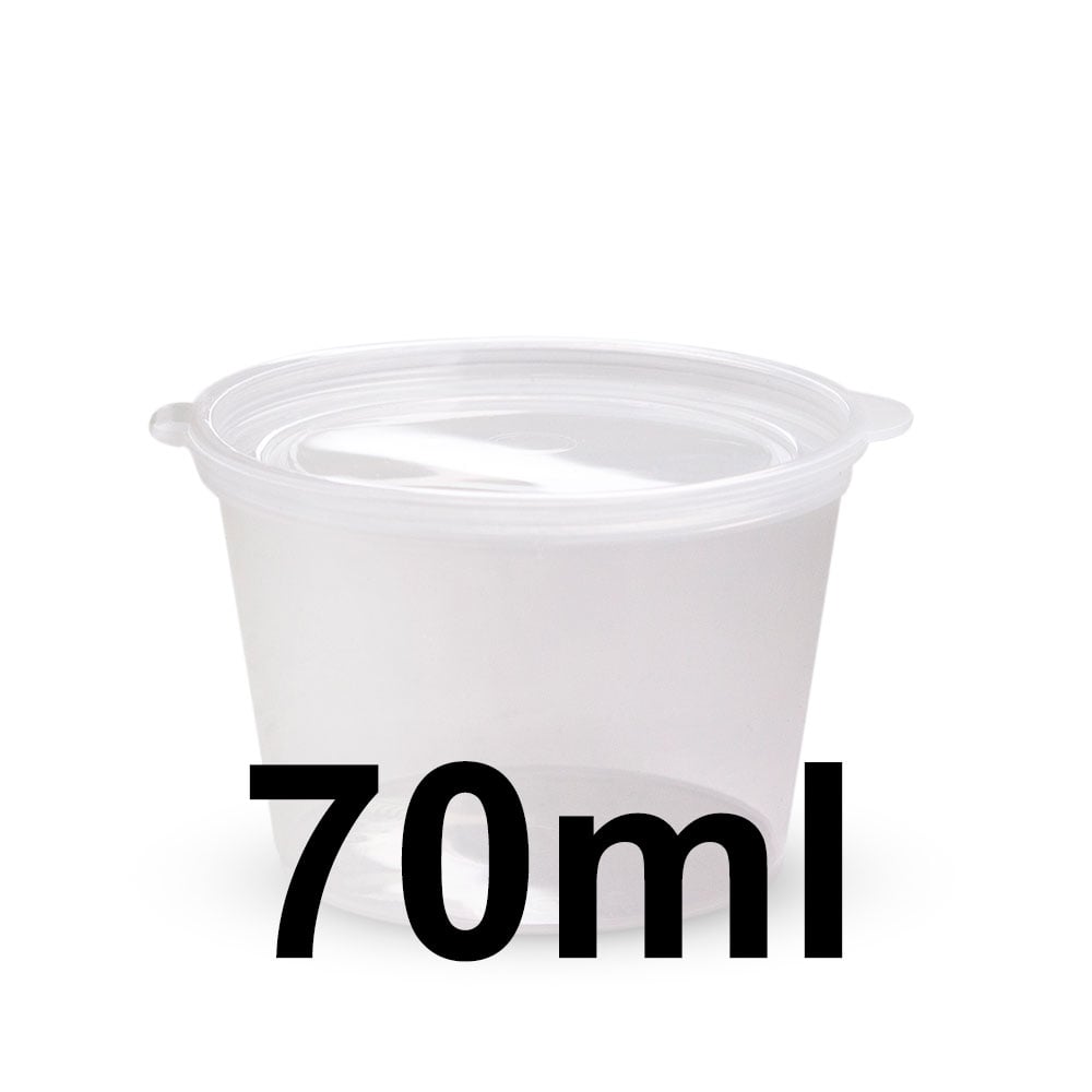 70ml sauce cup with hinged lid