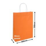 A4 Orange Paper Carry Bags 260x350mm (Qty:50)