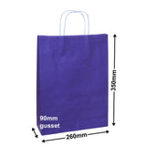 A4 Purple Paper Carry Bags 260x350mm (Qty:50)