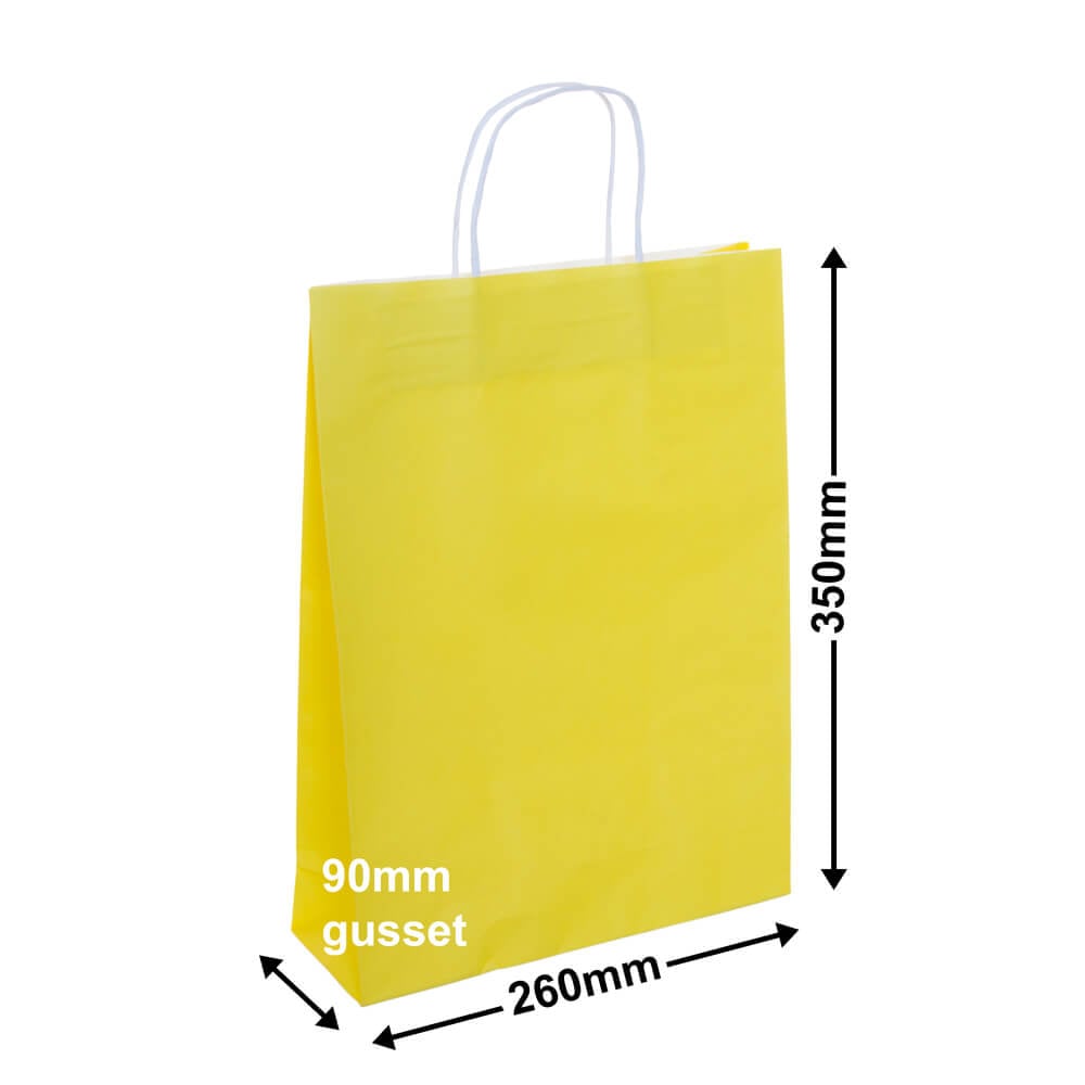 A4 Yellow Paper Carry Bags 260x350mm (Qty:50)