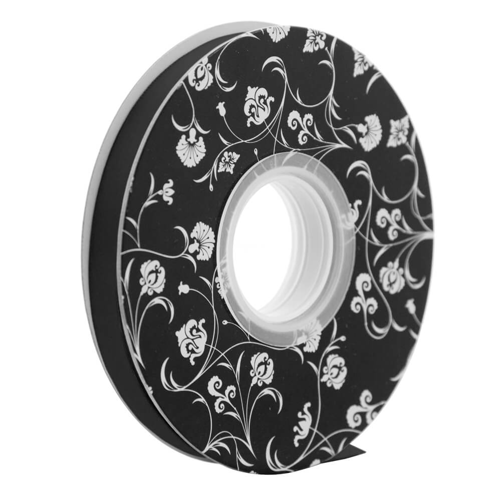 Double sided Satin Ribbon Black 10mm wide x 30m per roll
