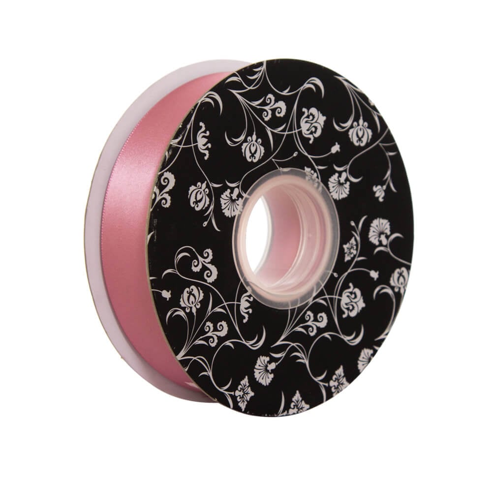 Double sided Satin Ribbon Dusty Pink 25mm wide x 30m per roll
