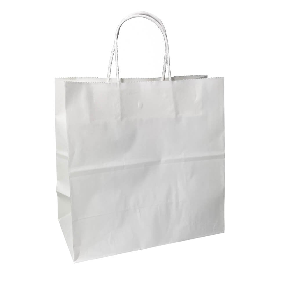 White Takeaway Paper Carry Bags 280x280mm (Qty:50)