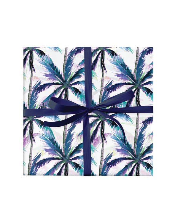 Blue Palms Wrapping Paper Roll (Length: 50M)