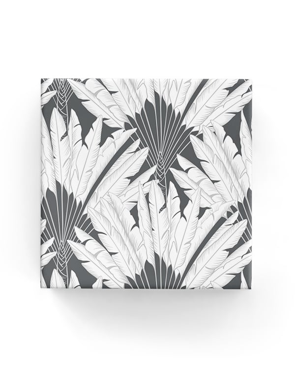 Palm Pattern Wrapping Paper on Charcoal (Lenght: 50M)