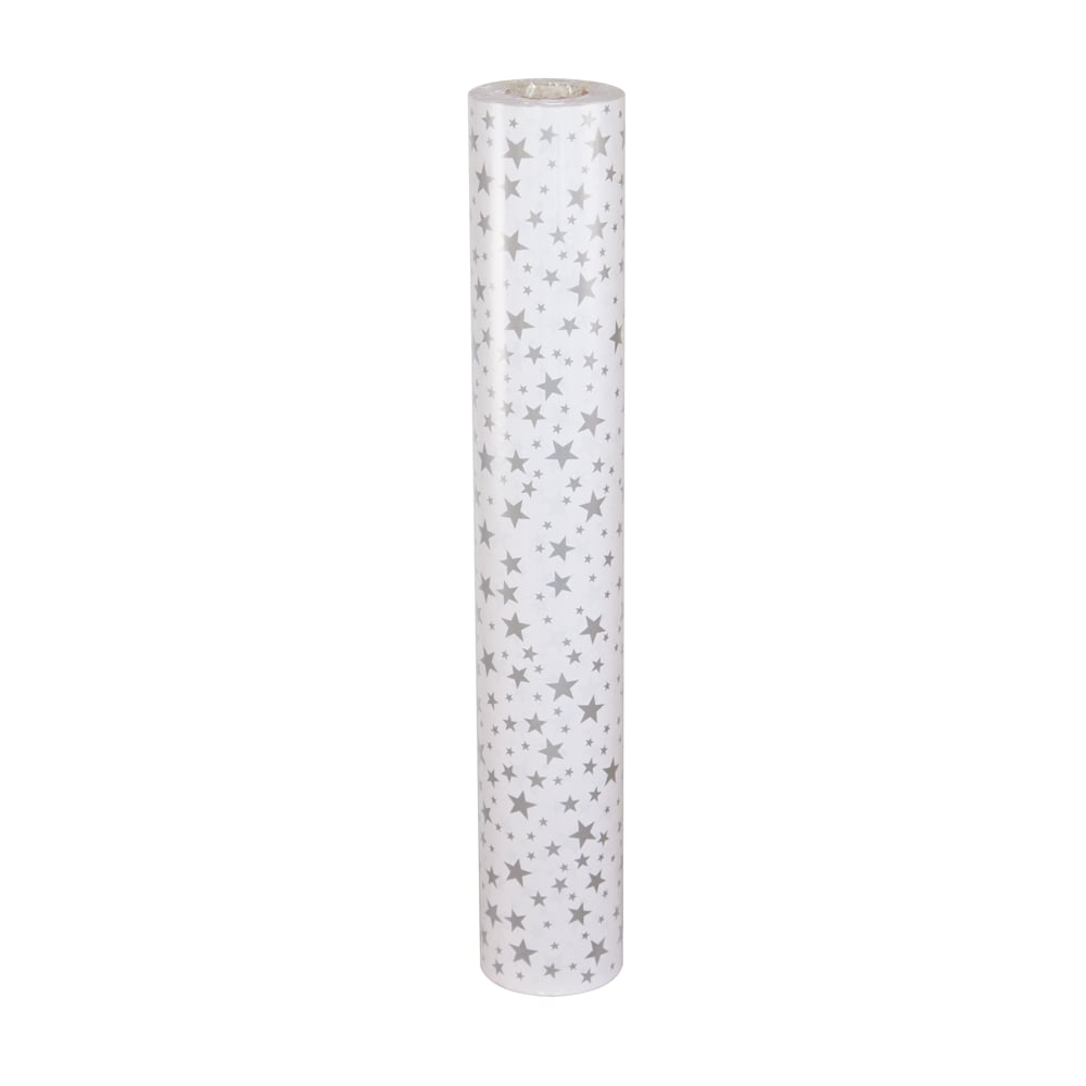 Silver Stars Wrapping Paper Roll (Length:60M)