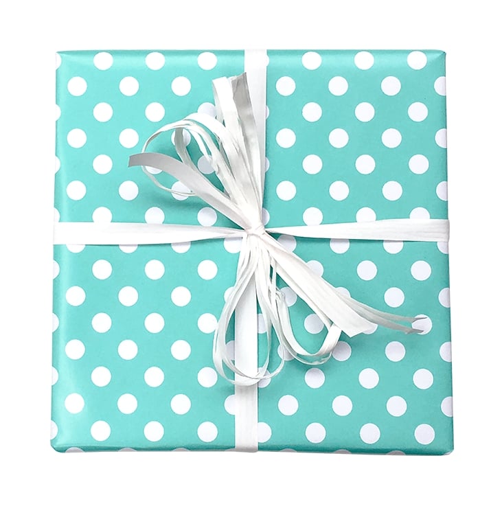Polka Dot on Aqua Wrapping Paper Roll (Length: 50M)