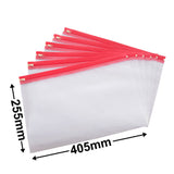 Plastic Zipper Document Bags 255x405mm (Qty:25)
