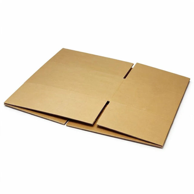brown cardboard cartons 305x215x125mm, front view