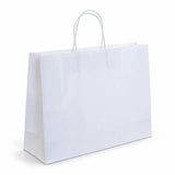a4 boutique white paper carry bags 350x250mm, front view