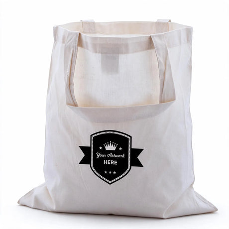 Custom Printed Large Calico Carry Bags 1 Colour 1 Side 420x380mm