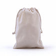 drawstring calico bags 210x150mm | natural calico, front view