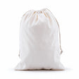 drawstring calico bags 350x250mm | natural calico, front view
