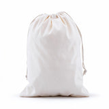 drawstring calico bags 350x250mm | natural calico, front view