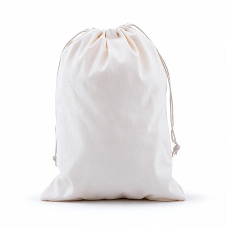 Drawstring Calico Bags 350x250mm | Natural Calico (Qty:50)