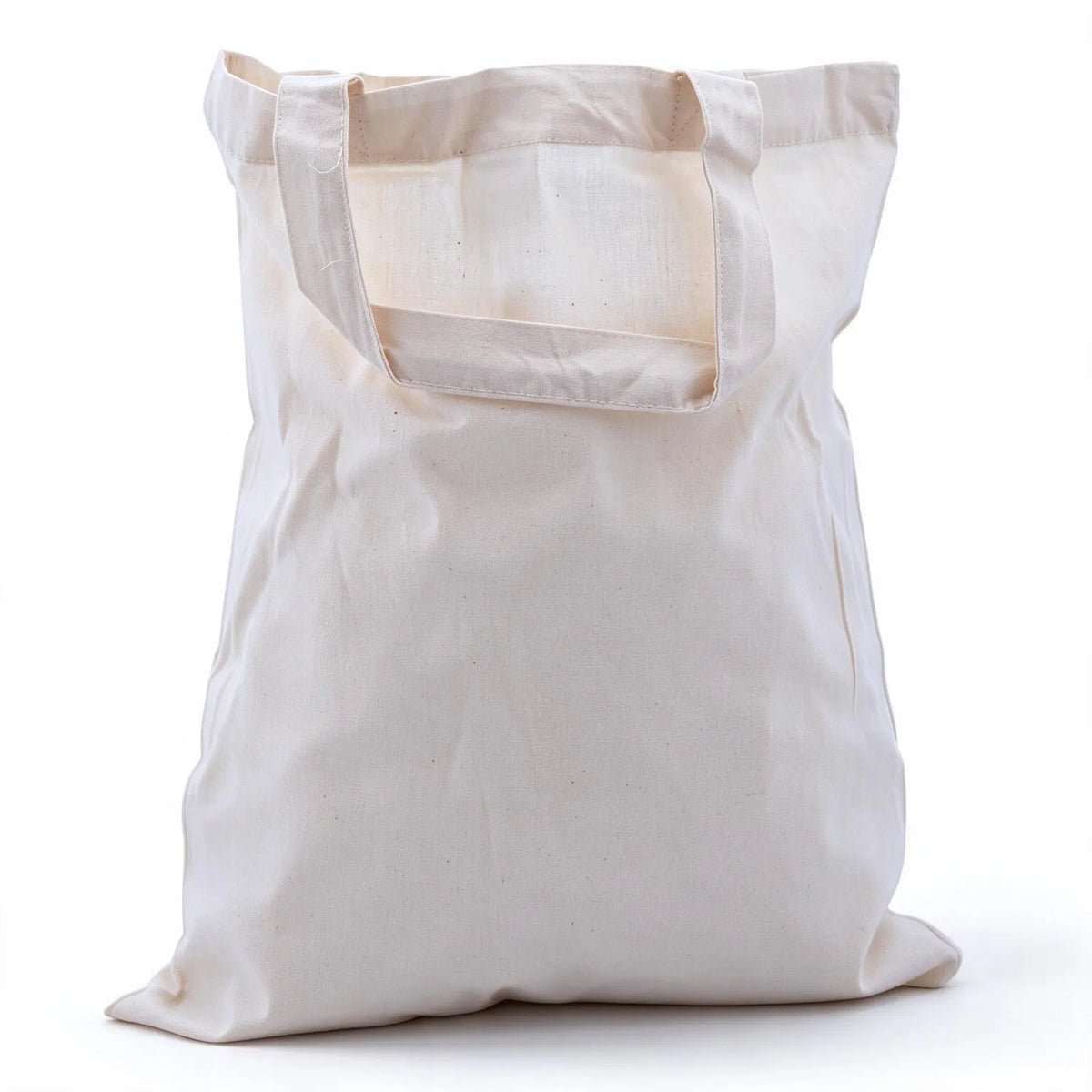 two handle calico bags 380x300mm | natural calico, front view