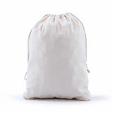 drawstring calico bags 400x300mm | natural calico, front view