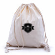 custom printed 1 colour 2 sides calico drawstring bags 460x370mm, front view