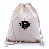 custom printed 1 colour 2 sides calico drawstring bags 460x370mm, front view