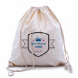 custom printed 3 colours 2 sides calico drawstring bags 460x370mm, front view