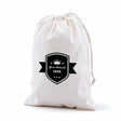 custom calico drawstring bags 350x250mm 1 colour 2 sides, front view